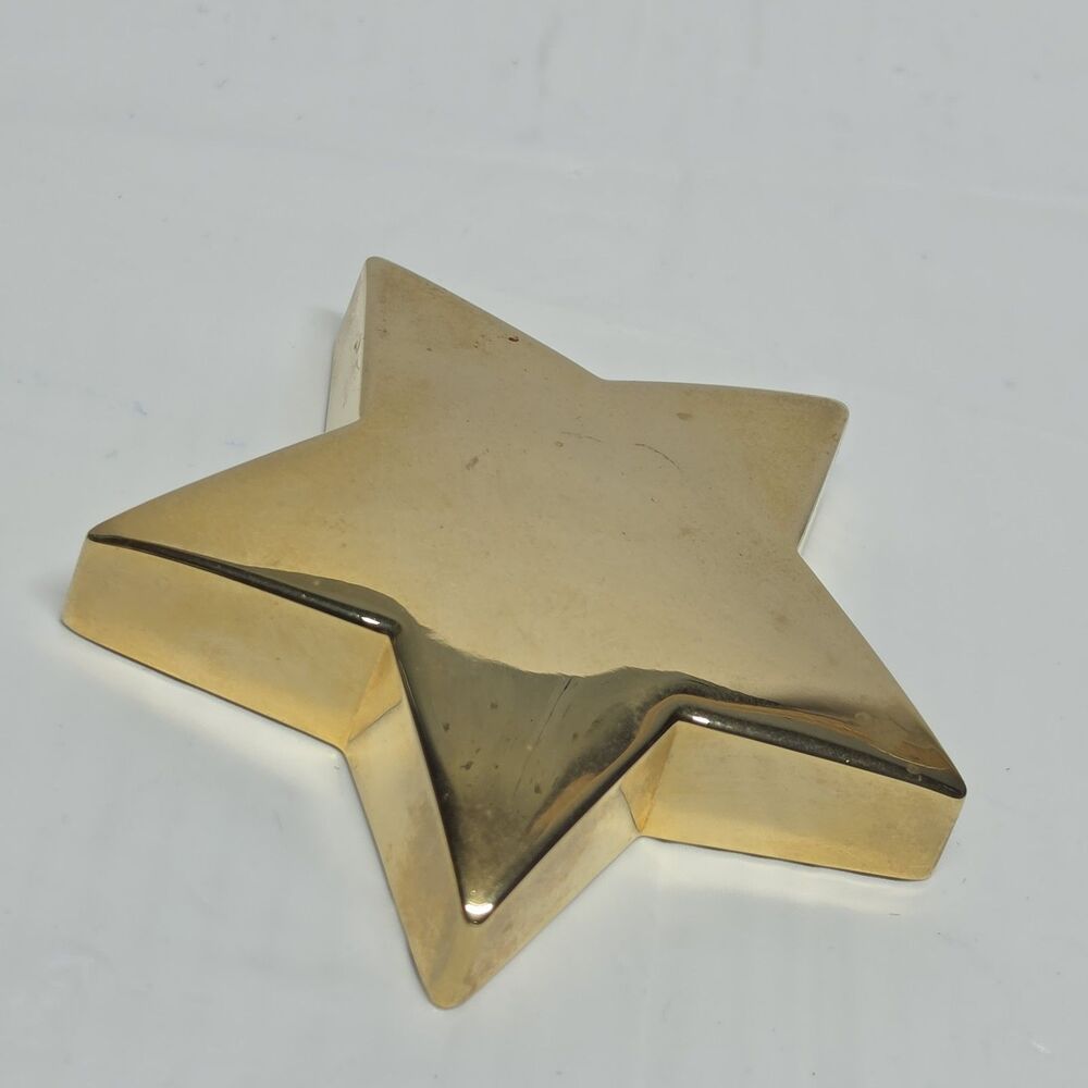 Vintage Godinger Brass Star Paperweight Celestial Desk Dscor